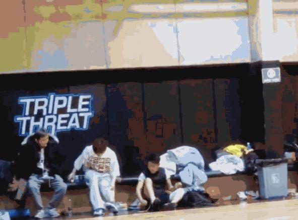 邓超和鹿晗现场,鹿晗邓超撒贝宁打篮球