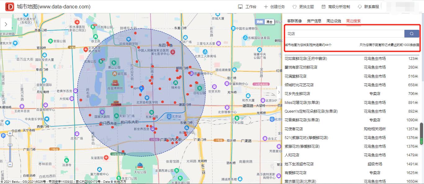 北京花店行业前景分析何快速了解商圈内用户画像，交通等情况