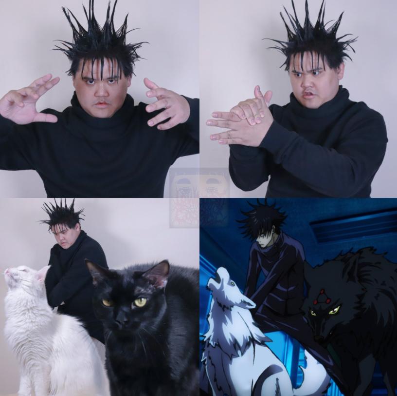 哈哈哈这些猫咪cospaly好怪，再看一眼，还是好怪