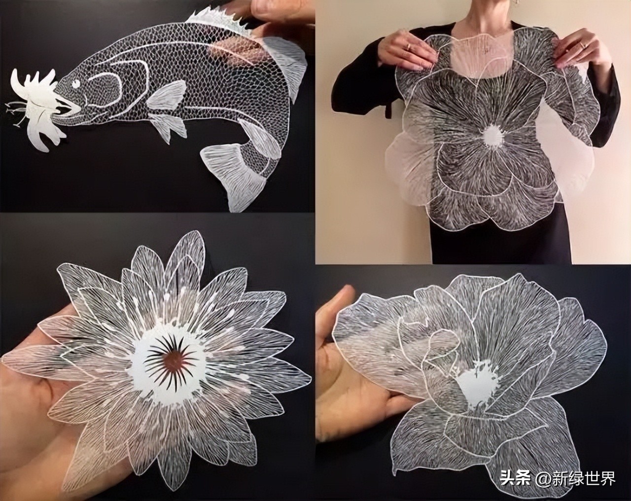 纸艺作品绘画,千变万化的纸艺术作品