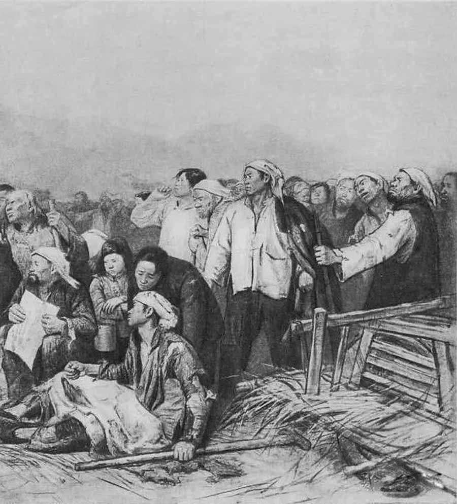 我国现代画家王式廓的油画素描稿,王式廓井冈山会师油画创作背景