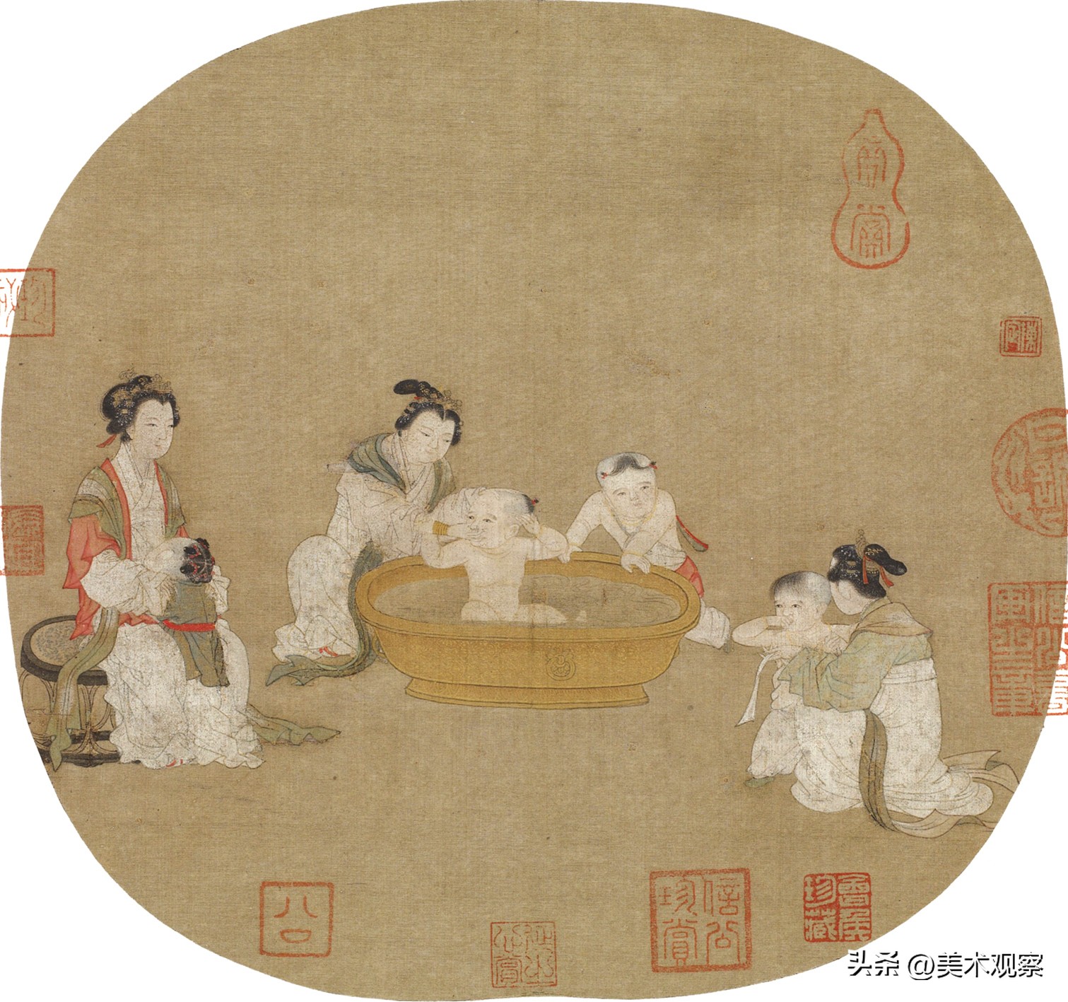 端午团扇绘画全部,端午画团扇视频