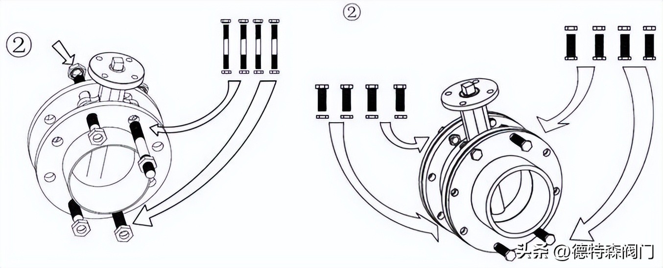 给水管道蝶阀安装视频,蝶阀在管道上安装示意图