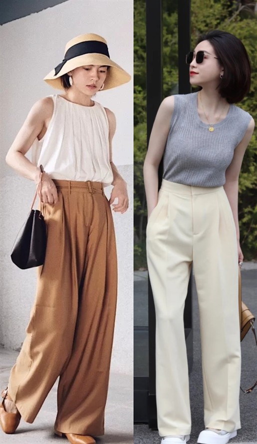 百褶阔腿裤如何搭配气质,阔腿裤一周不重样穿搭
