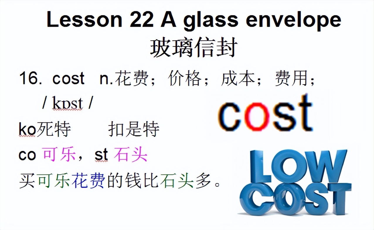 新概念二音标，Lesson22Aglassenvelope玻璃信封