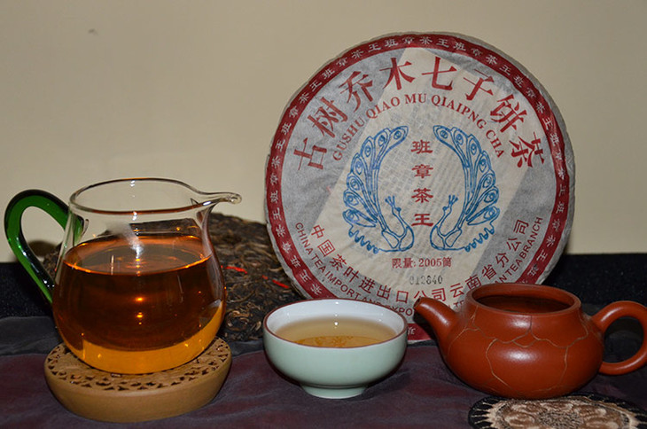 大益班章乔木生态饼茶茶王价格,班章茶王七子饼茶