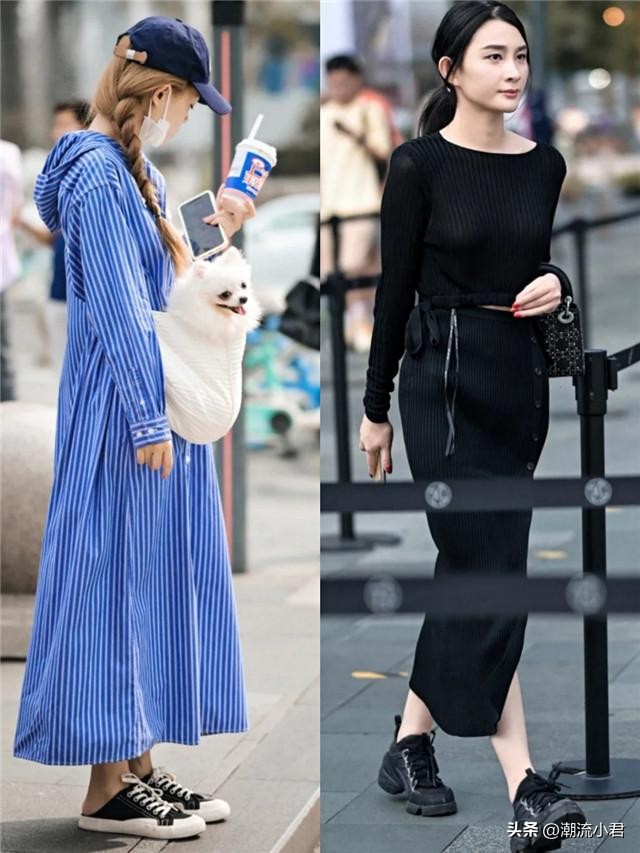 看完太古里女生才发现:都在穿“裙子+运动鞋”!却个个又美又靓
