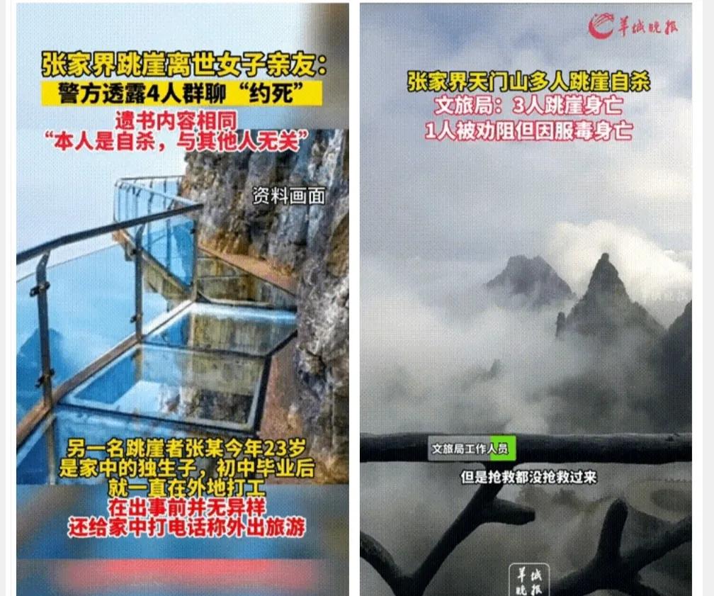 死都不怕还有什么不能过？天门山四个年轻人跳崖，到底有什么梗？