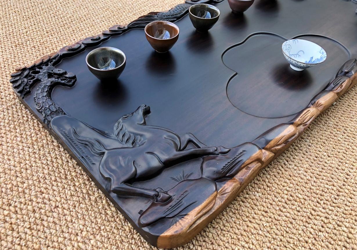 立体龙雕茶盘,浮雕茶盘作品欣赏