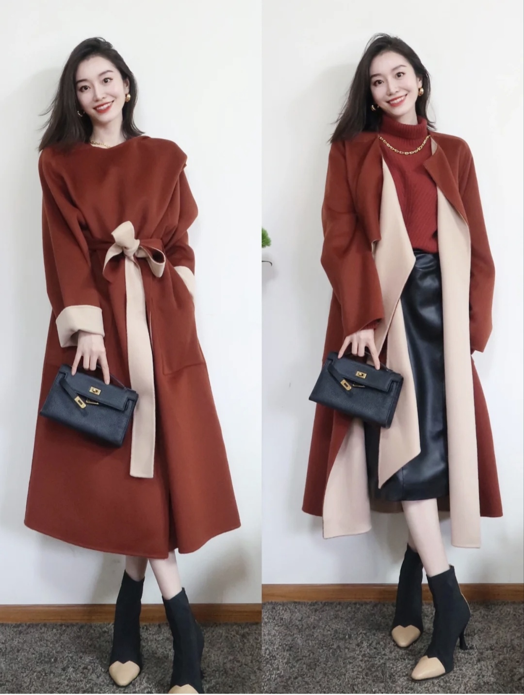 毛衣半身裙穿搭冬季图片,毛衣半身裙穿搭秋冬中长款维语版