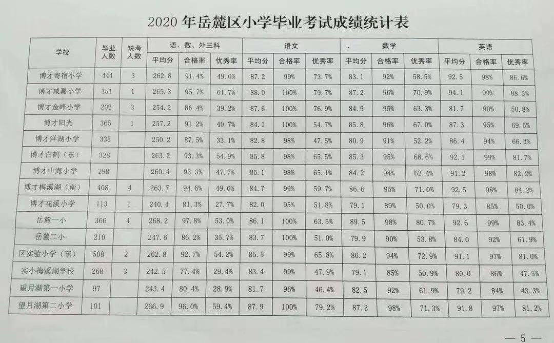 长沙岳麓区小学考试成绩,长沙岳麓区教育最新信息
