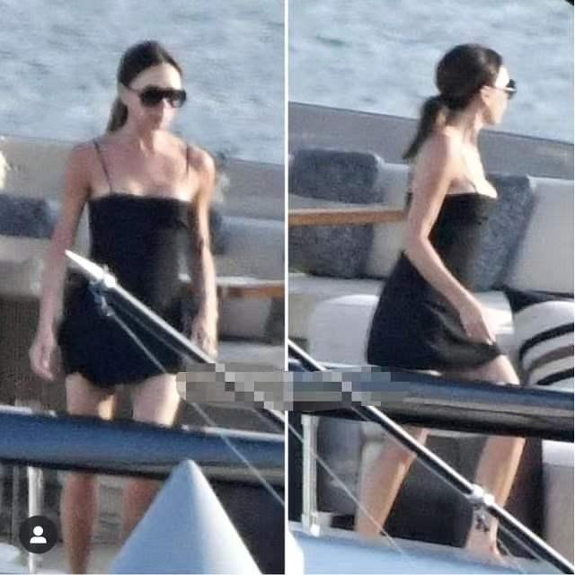 贝克汉姆一家出游被*拍偷**，贝嫂穿吊带裙身材傲人，小贝目不转睛