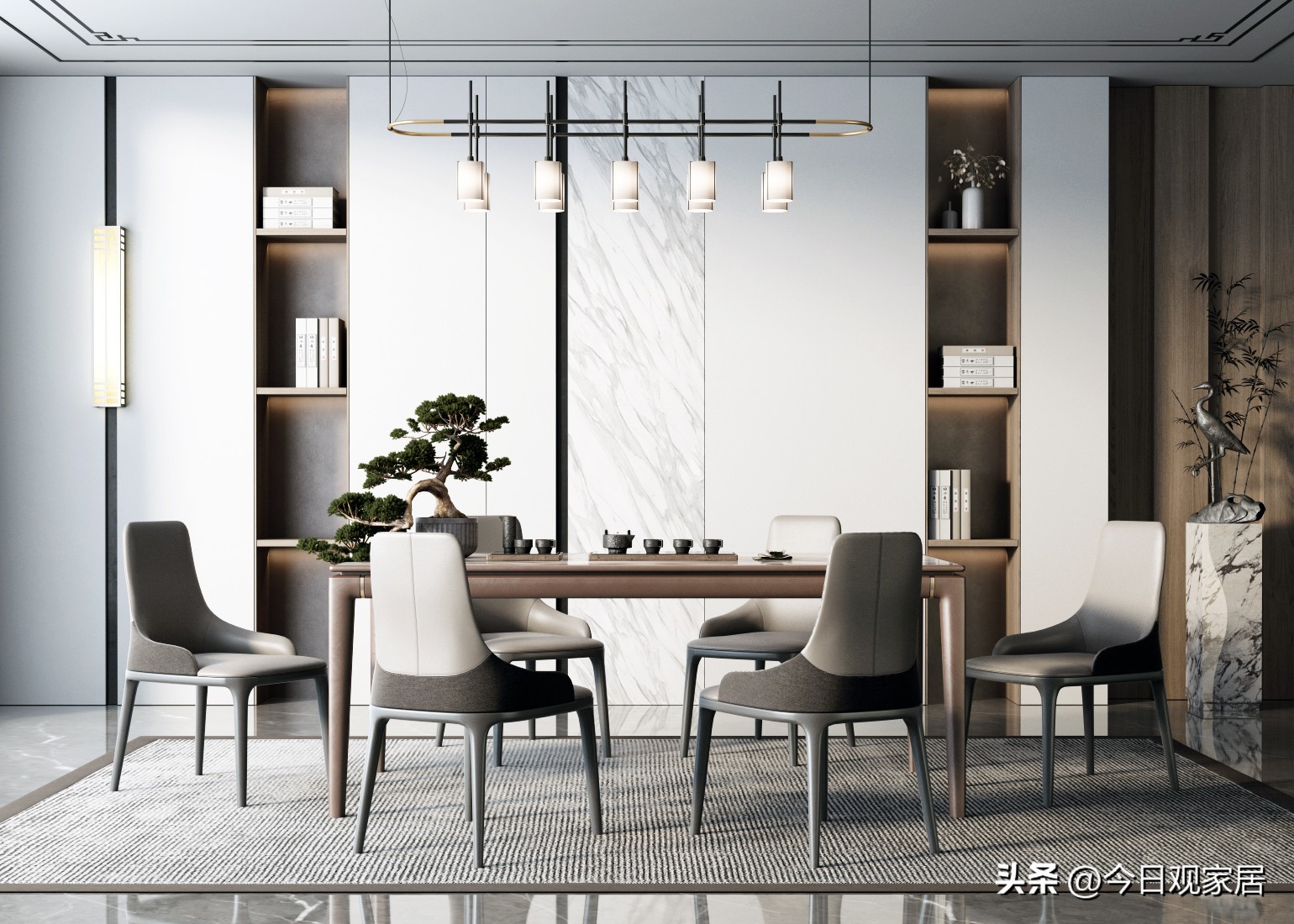 餐厅大圆桌桌面布置创意图片,特色餐厅设计风格大全