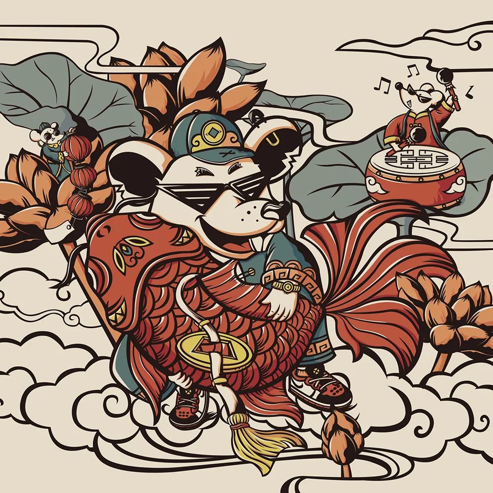 国潮风海报排版,国潮风插画作品介绍