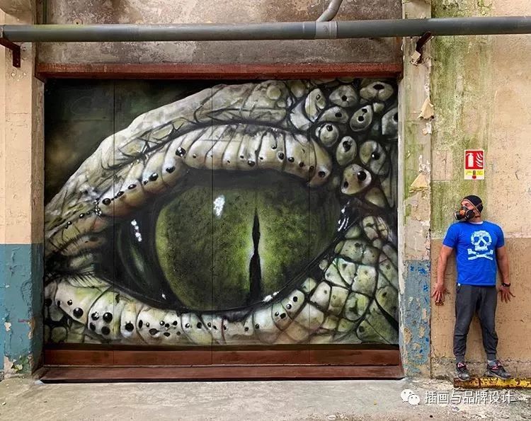 超震撼的墙绘,有视觉冲击感极简的墙绘