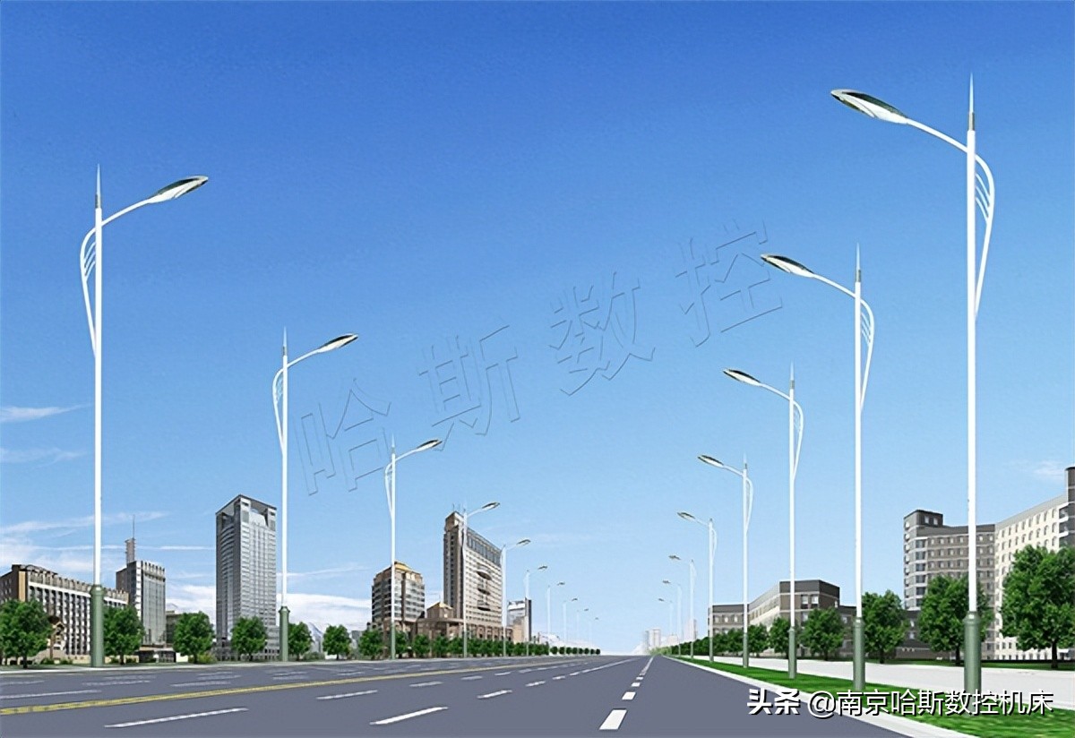 城市太阳能灯设备,4.5米灯杆生产全流程