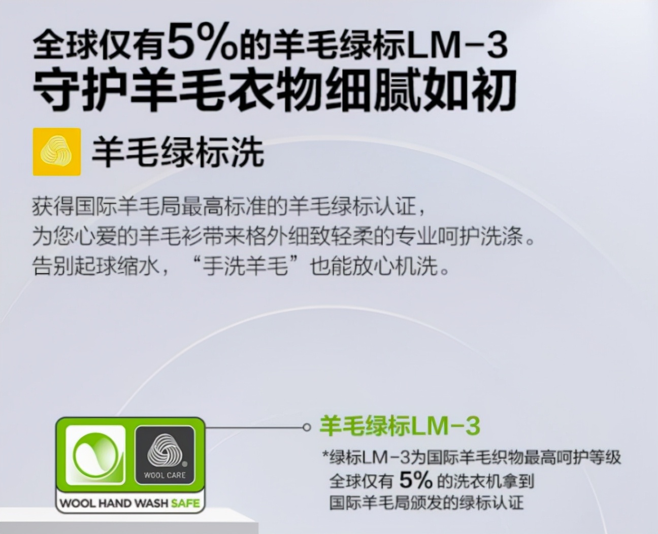 洗衣机羊毛黑标和羊毛绿标的区别,获得羊毛绿标认证的洗衣机品牌