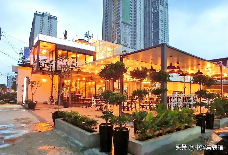 餐厅集装箱布局,餐饮集装箱效果图