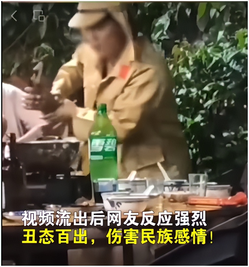 女子穿仿制日本军服被拘,女子身着侵华日本军装