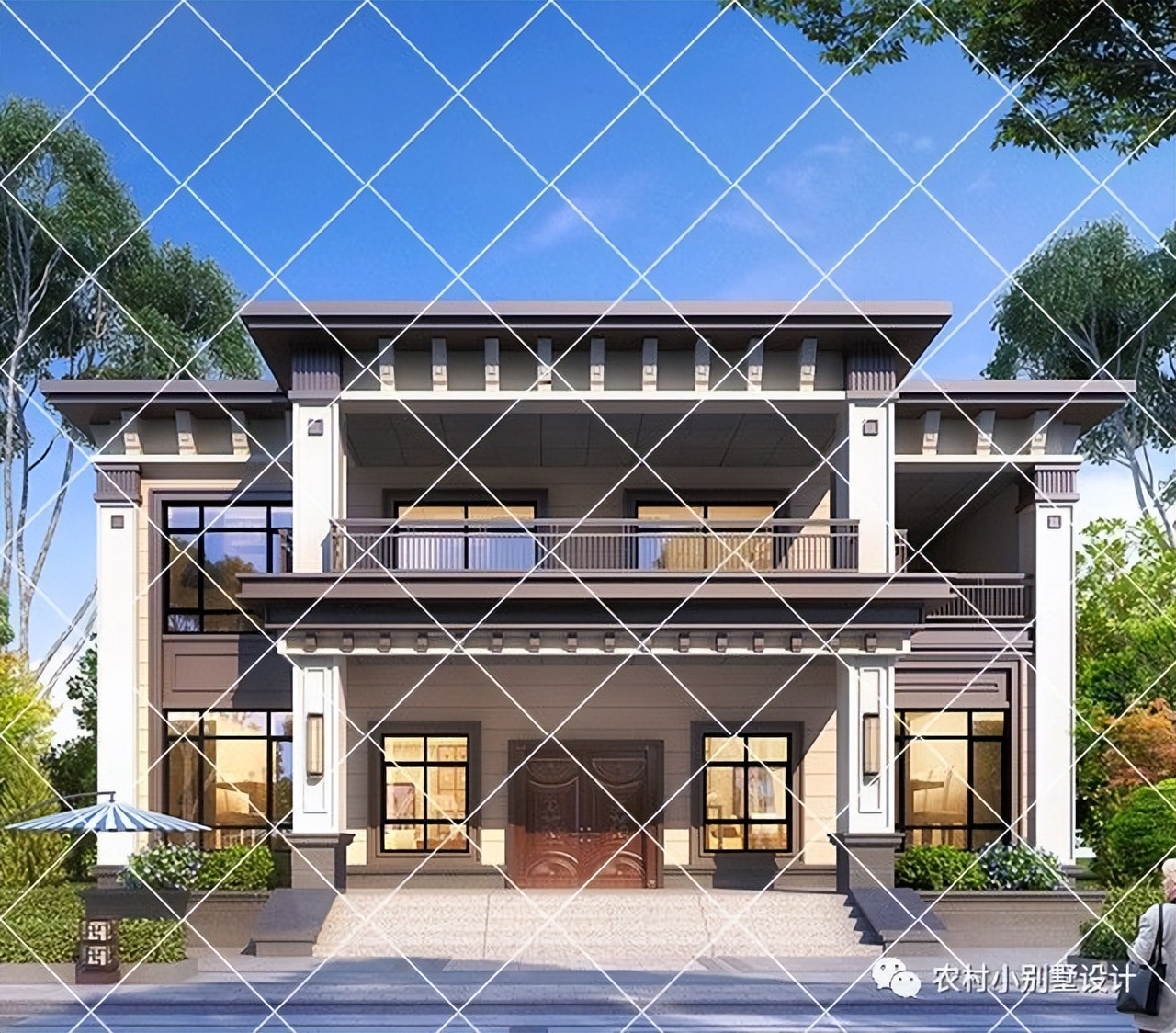 实用农村二层半平顶别墅图片,农村最流行的两层平顶别墅