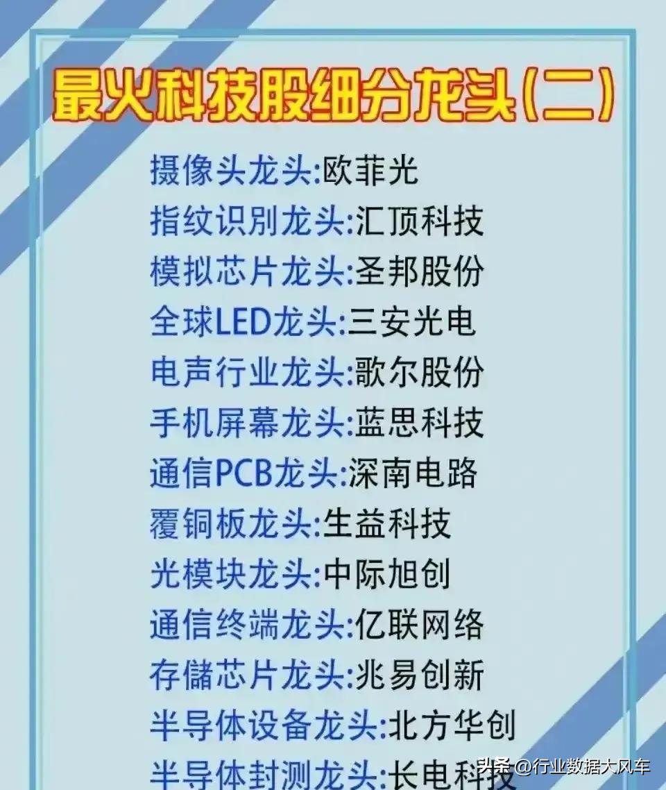 创业板细分龙头公司一览表,与创业板指数有关的板块有哪些