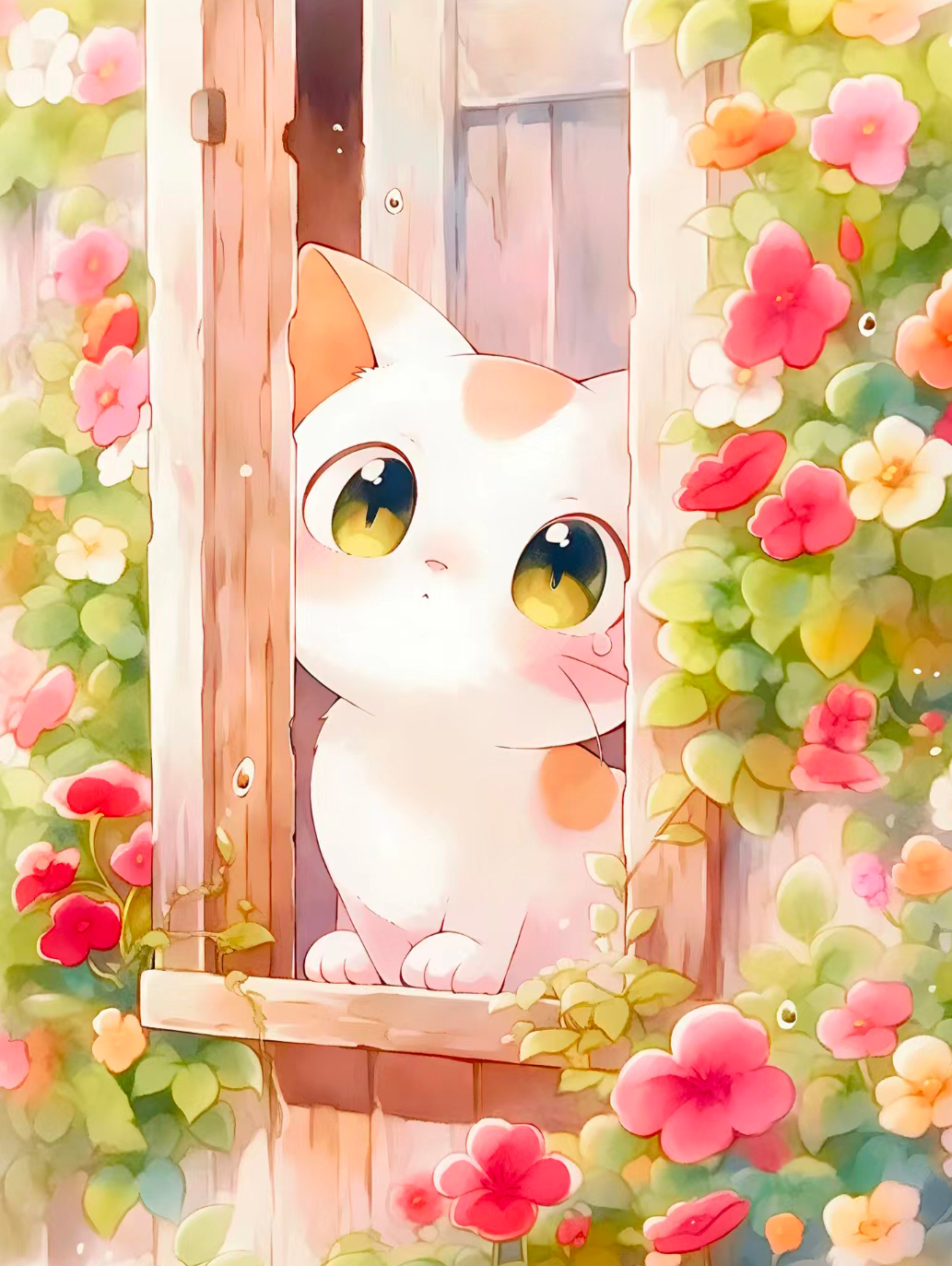 猫咪高清壁纸4k全屏60帧,萌萌哒粉色花篮里的猫咪图片壁纸