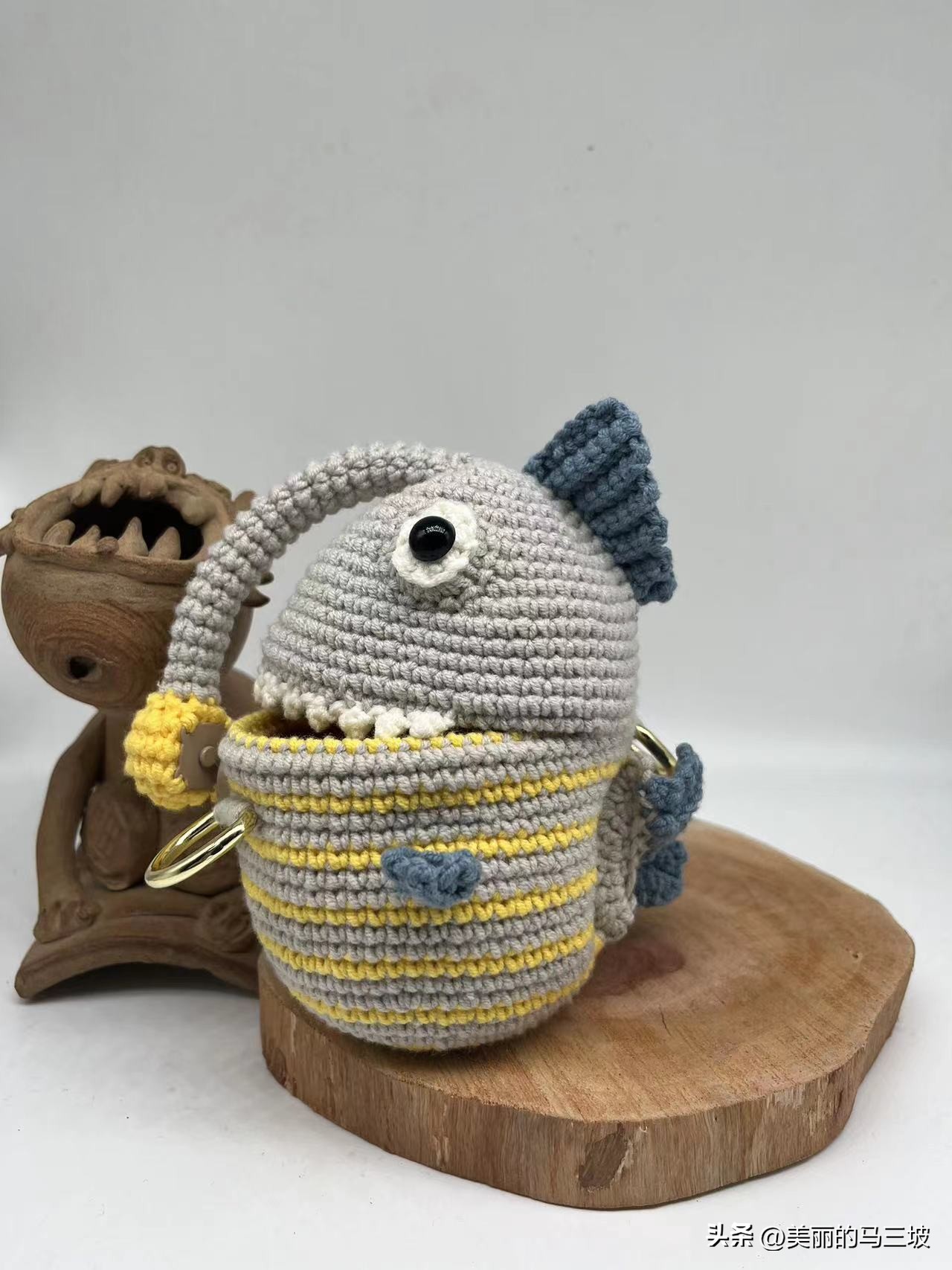 灯笼鱼钥匙包钩织教程,小老虎灯笼钩织教程