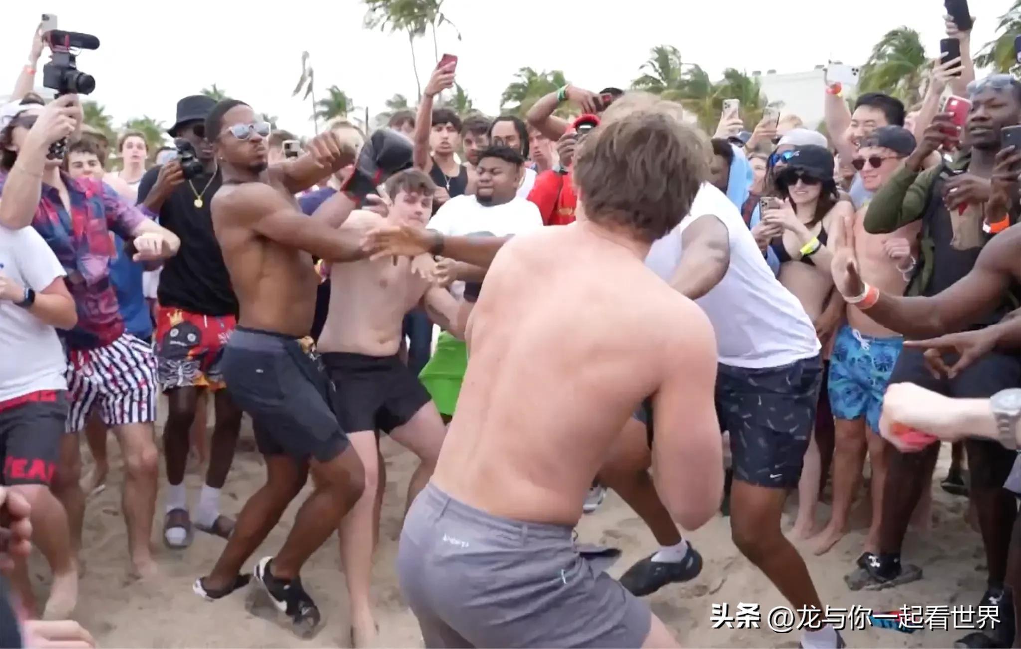 佛罗里达搏击俱乐部：狂欢者在海滩运动中释放压抑的怒火