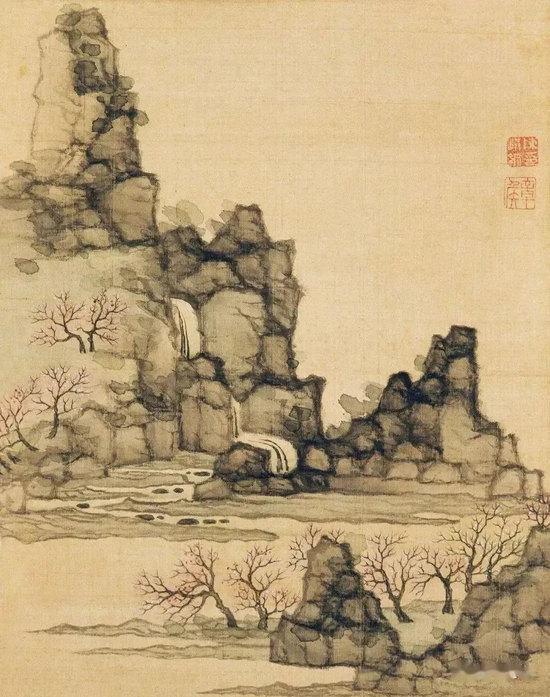 明陈洪绶人物山水花鸟册,陈洪绶明山水高士花鸟册页