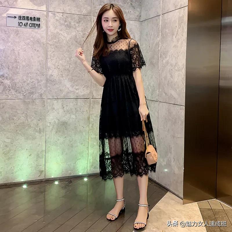 矮个子微胖连衣裙遮肚带口袋,微胖妹妹连衣裙显瘦遮肚子中长款