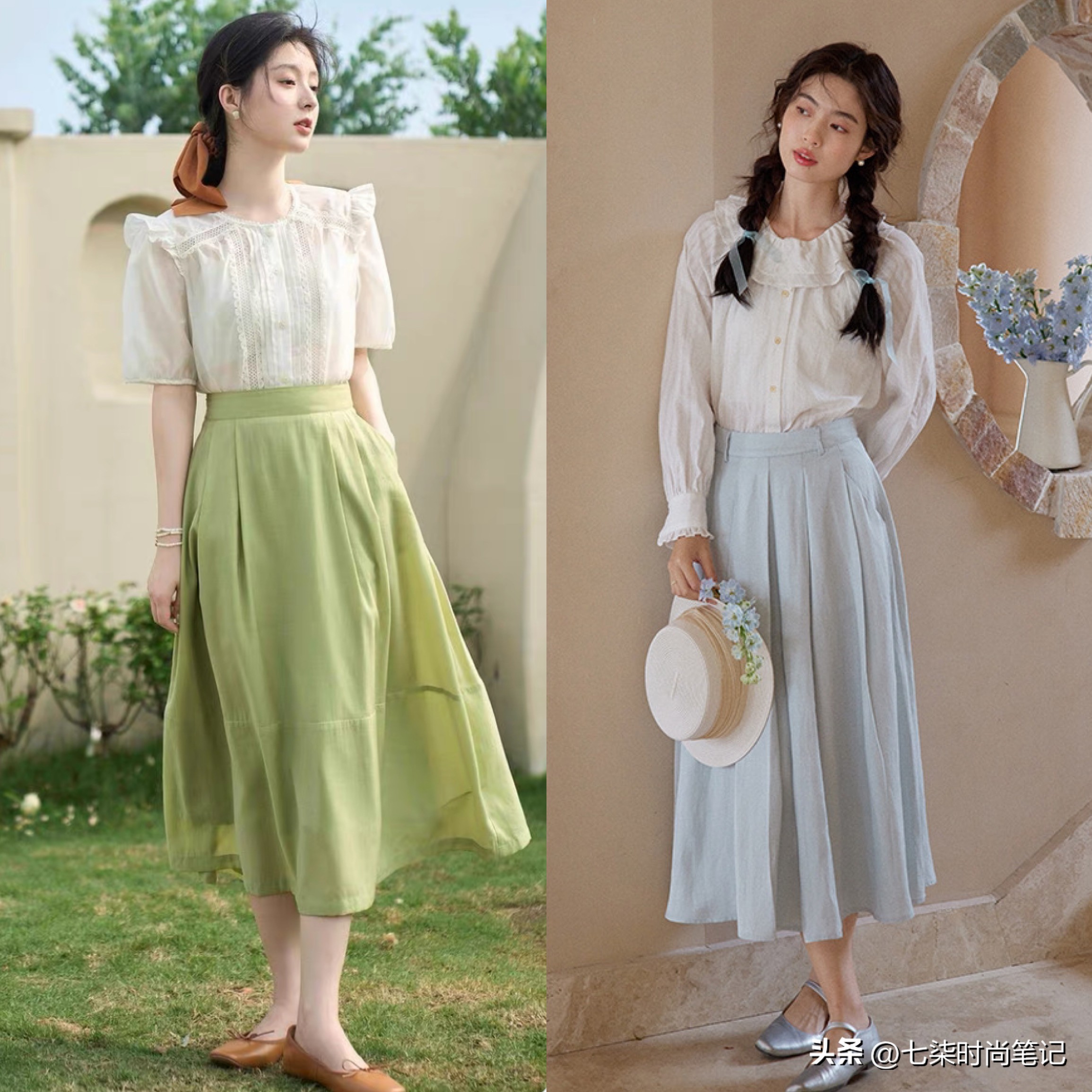 牛仔半裙永不过时,衬衫半裙高级感文艺