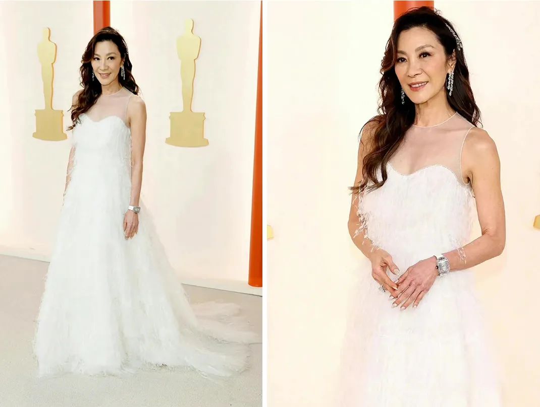 杨紫琼高定礼服闪耀戛纳红毯,杨紫琼携手老公亮相奥斯卡红毯