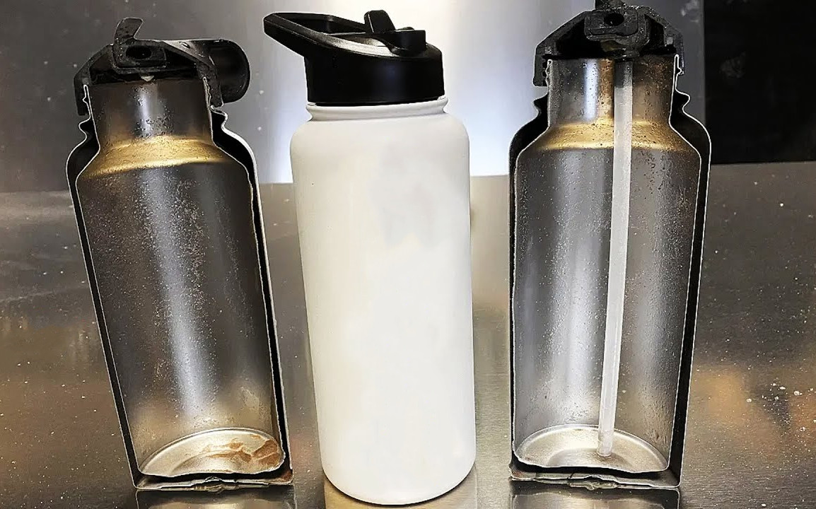 不锈钢保温杯温水进去毒水出来,央视爆料保温杯热水变毒水