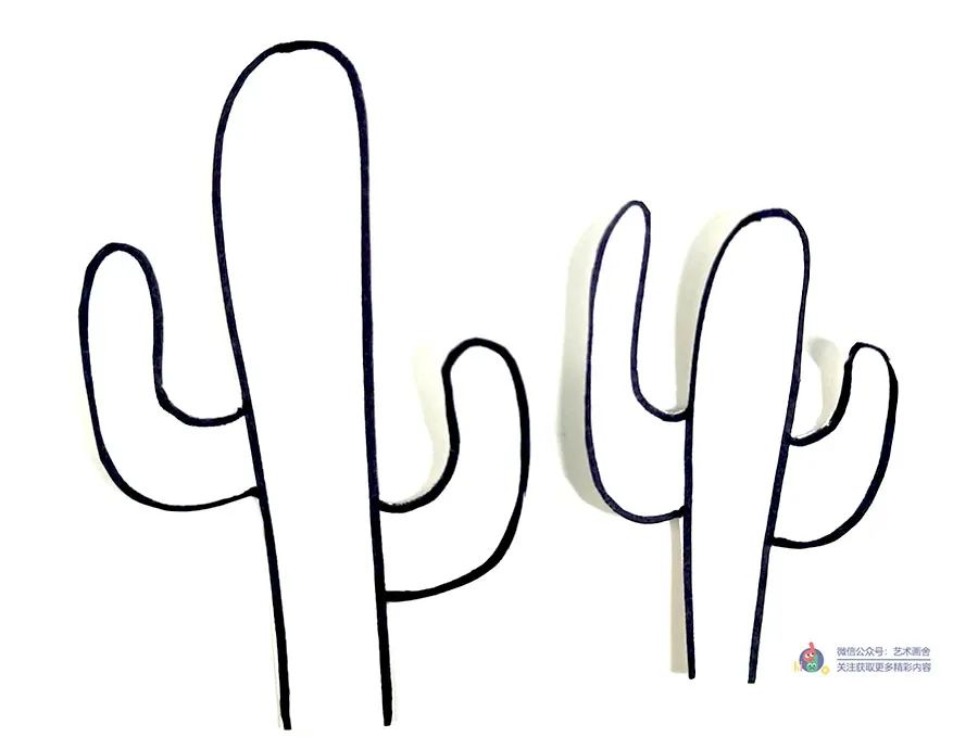 创意儿童画沙漠中的仙人掌,沙漠中的仙人掌怎么画