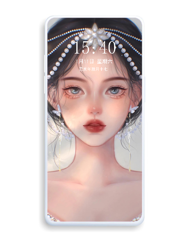 高级感壁纸女生插画,少女的柔情插画壁纸