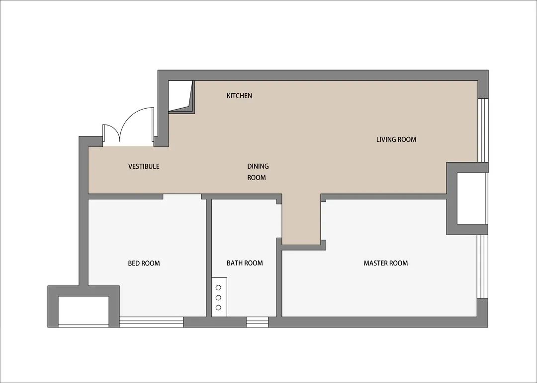 63平两室一厅欧美风,42平米一室一厅装出法式奶油风