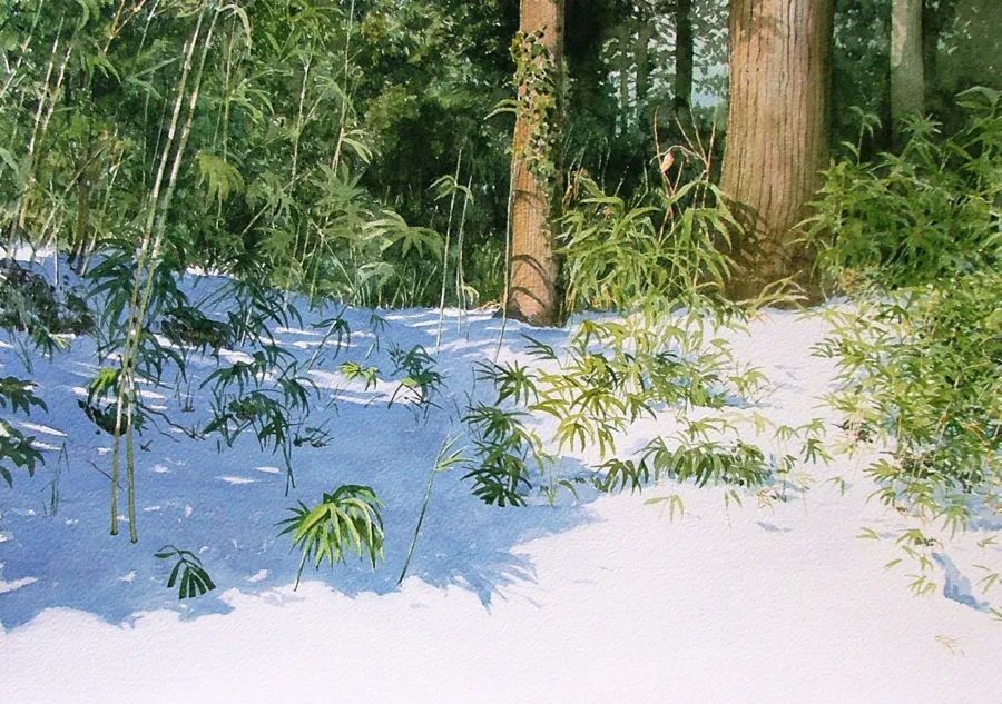 这组水彩风景清新而明亮,充满仙气的水彩世界