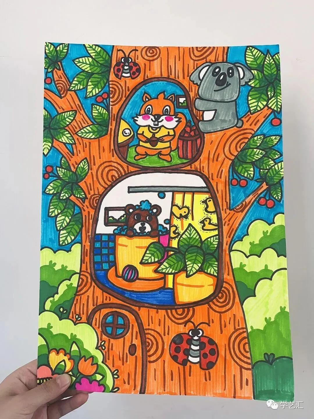 怎么画又漂亮又萌的儿童画,儿童画考级1-10级作品图片范画