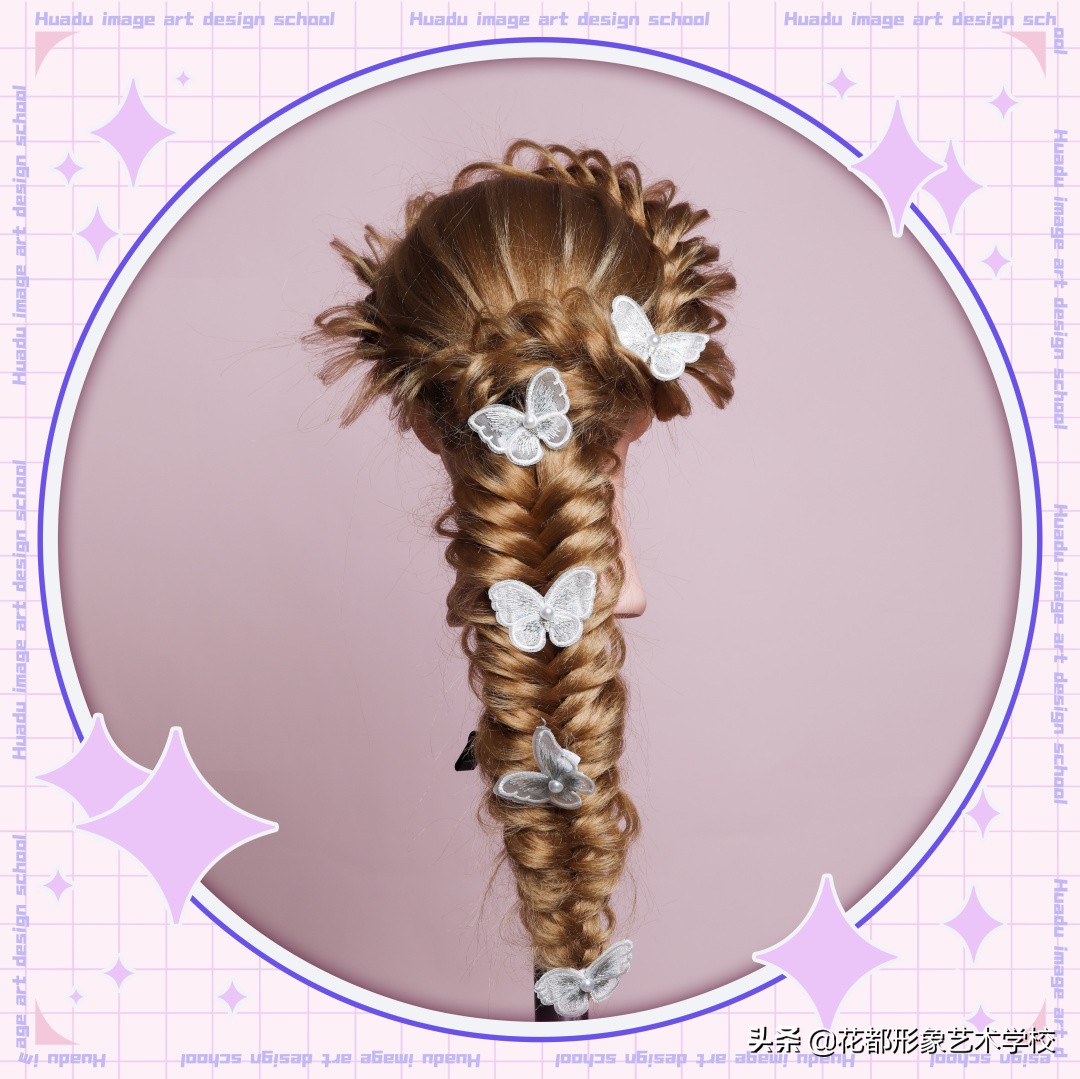 唯美学生编发教程,学化妆学美甲来花都