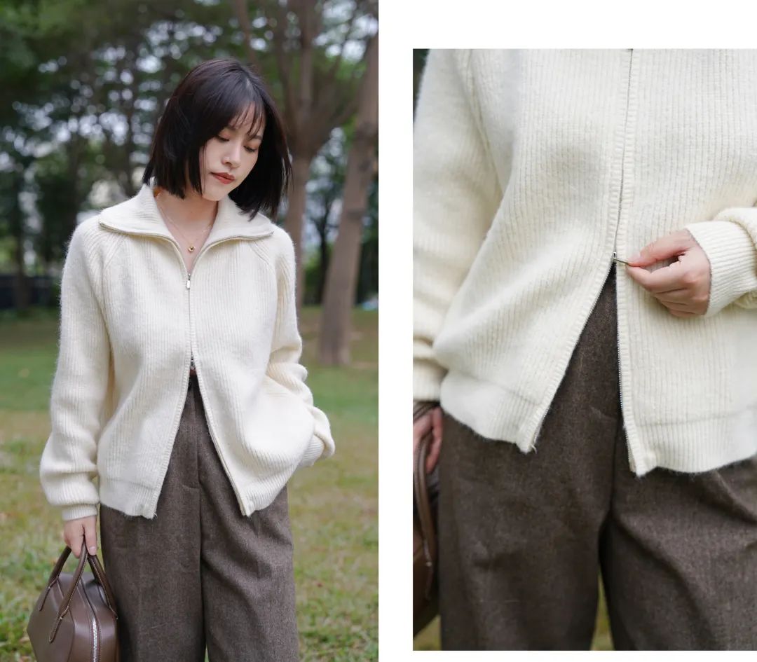 小个子拼接毛衣棉服最新款时髦,秋冬慵懒毛衣棉服内搭