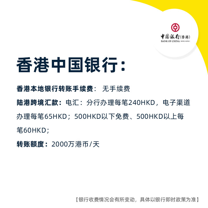 香港银行转账手续费,香港银行个人账户手续费
