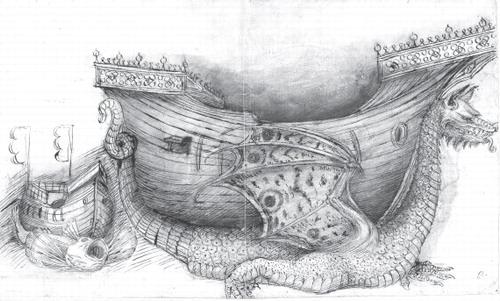 讨论中世纪与现代艏饰像的象征意义，格里芬号被称为最后的海蛇？