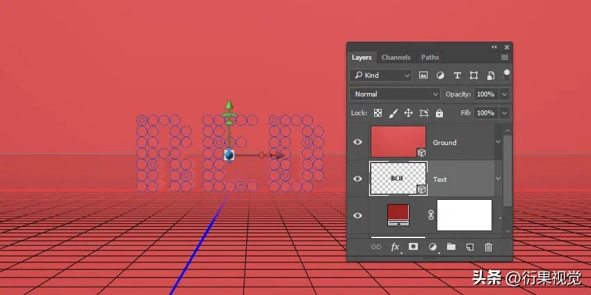 ps怎么做立体空心圆柱效果,ps文字贴合在圆柱上面