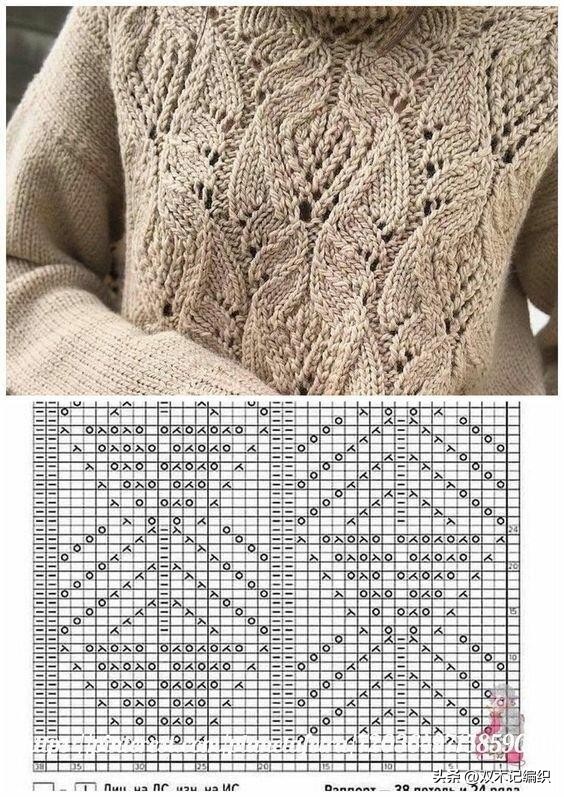 插肩袖套头毛衣花样图解,最简单套头的毛衣花样图案
