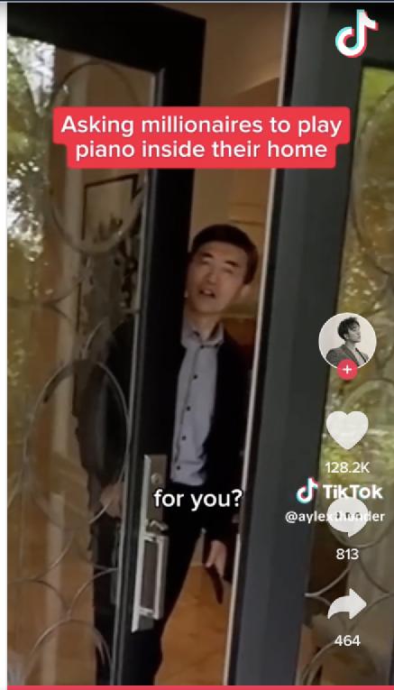 亚裔小哥进陌生富翁家弹钢琴对方竟直送$5000刀豪礼！