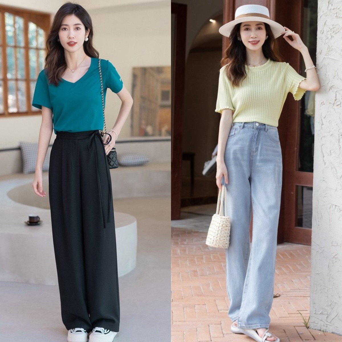 阔腿裤要怎么穿才又显瘦又好看,阔腿裤的时尚穿搭好看又独特
