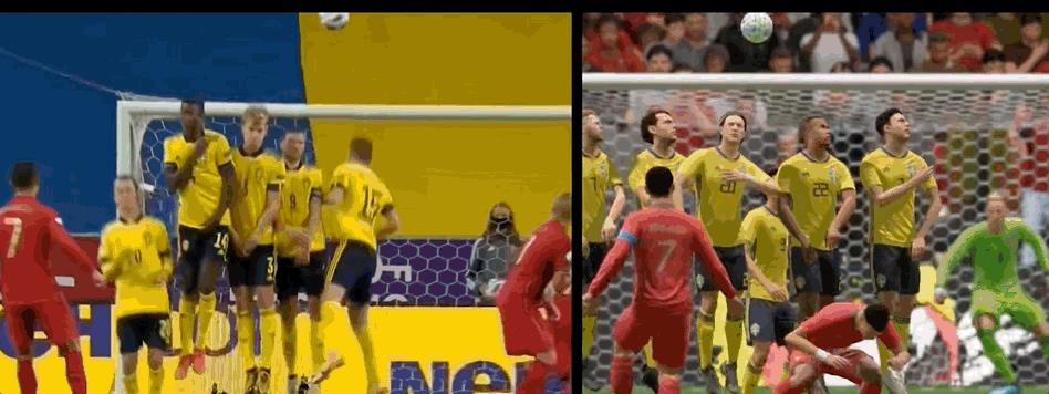 为什么足球比赛直播和游戏一样,cctv转播的足球赛