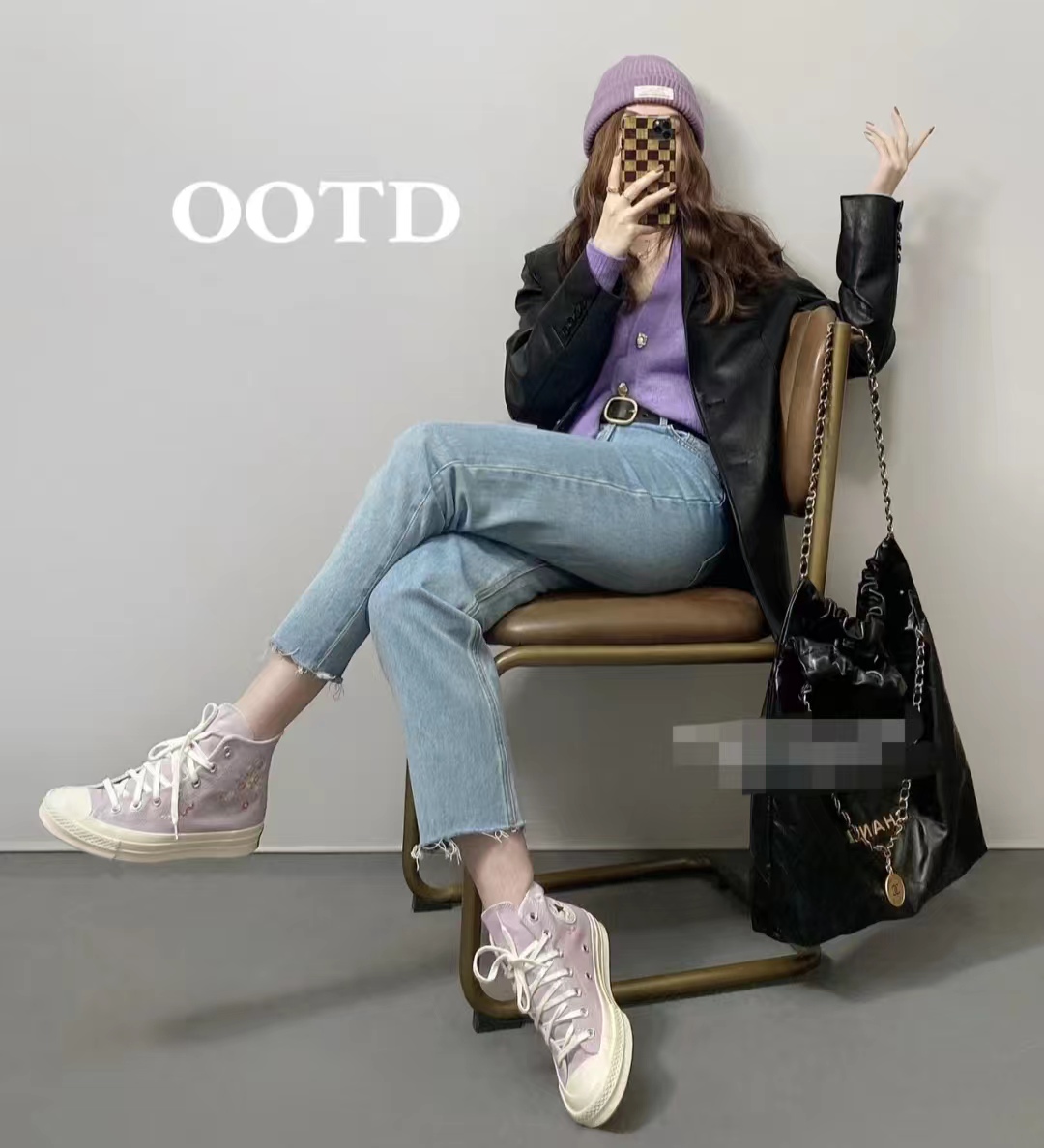 秋冬黑色宽松皮衣两件套,40-50岁洋气皮衣套装