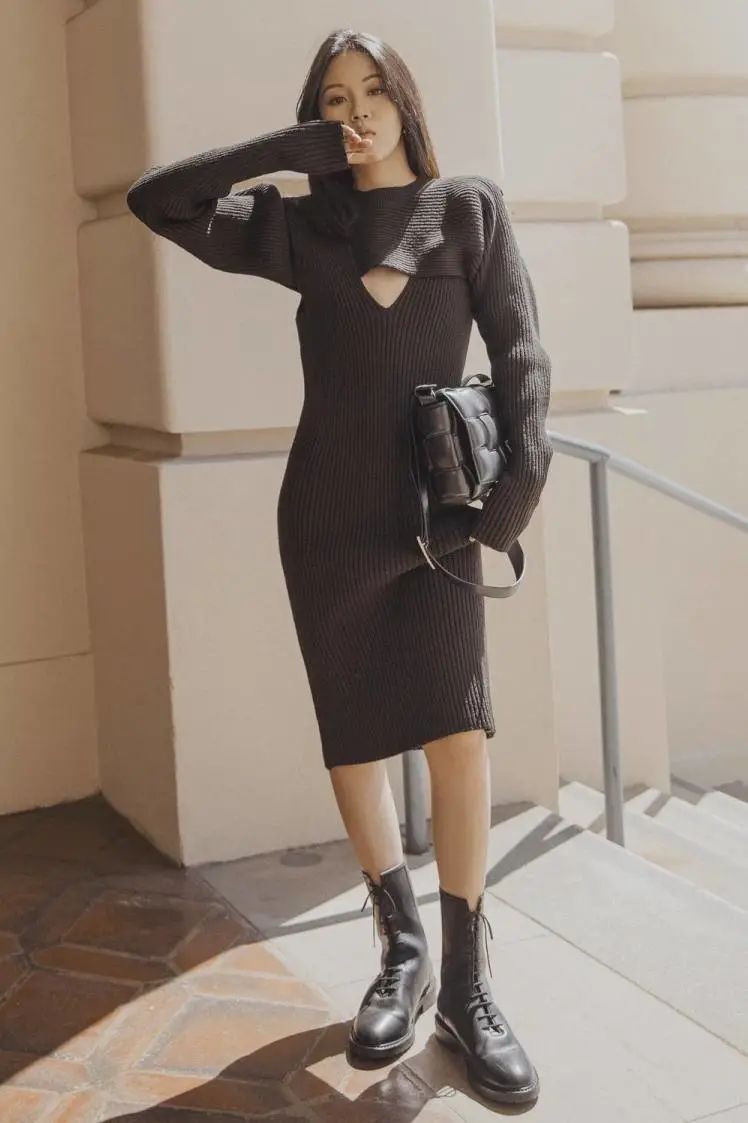 穿裙子靴子过年,过年穿了裙子显瘦