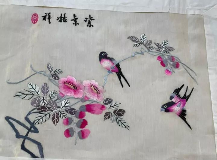 老刺绣收藏图片大全,老刺绣装裱